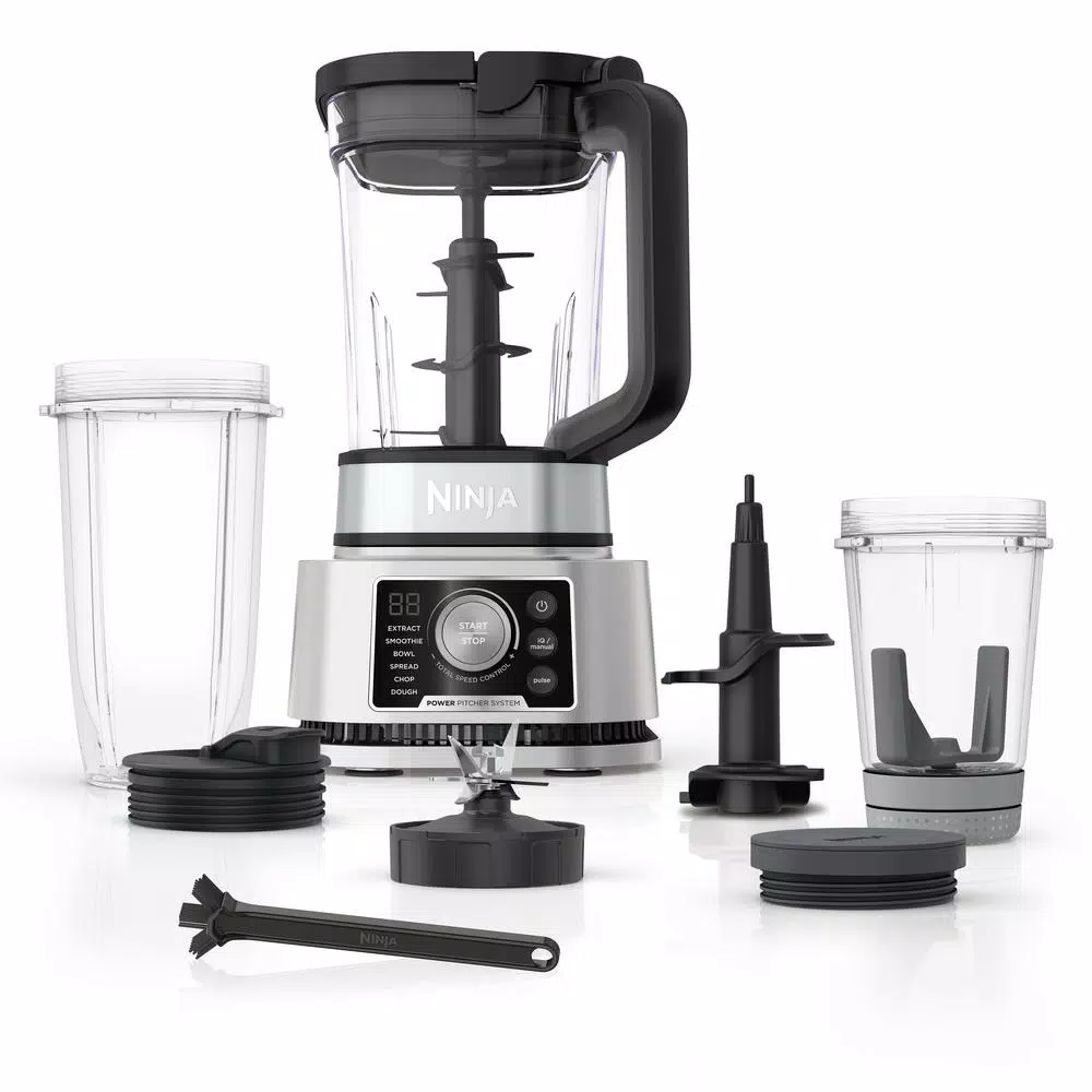 Ninja Foodi Power Pitcher 72 oz. Single Speed Silver Blender with smartTORQUE, 1400 Peak Watts