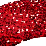 Glitzhome 21 in. Red Sequin Christmas Stocking with White Faux Fur Cuff thumbnail 4
