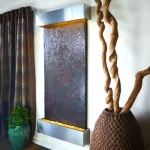 Water Wonders Grande Nojoqui Falls Lightweight Slate Wall Fountain with Stainless Steel Trim thumbnail 3