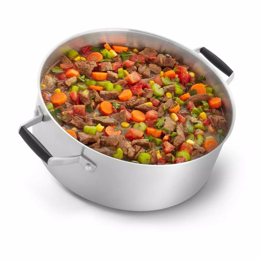 Calphalon Select by Calphalon 5 Qt. Round Stainless Steel Dutch Oven with Glass Lid