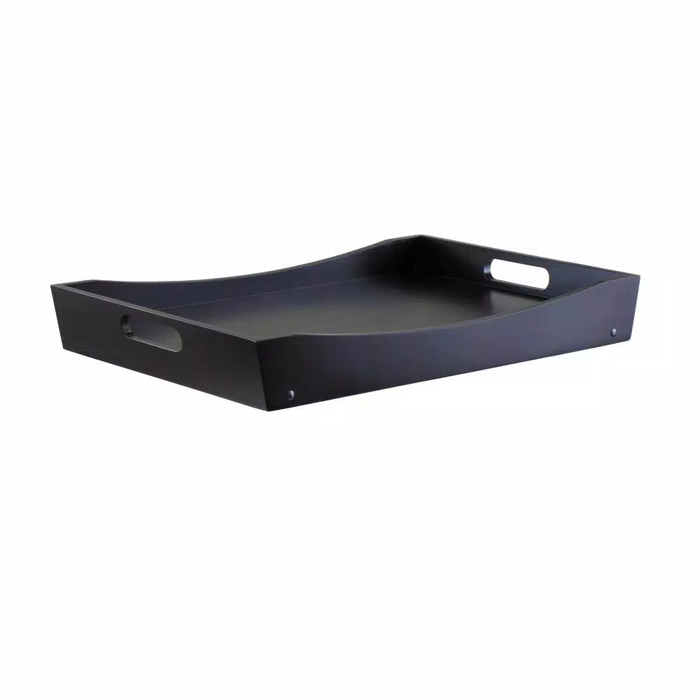 Winsome Benito Wood Bed Tray with Curved Top and Foldable Legs, Dark Espresso Finish