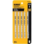 DEWALT 4 in. 6 TPI Wood Cutting Jig Saw Blades, T-Shank, 5-Pack thumbnail 2