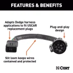 CURT Dodge Factory Harness Adapter to USCAR Socket thumbnail 3