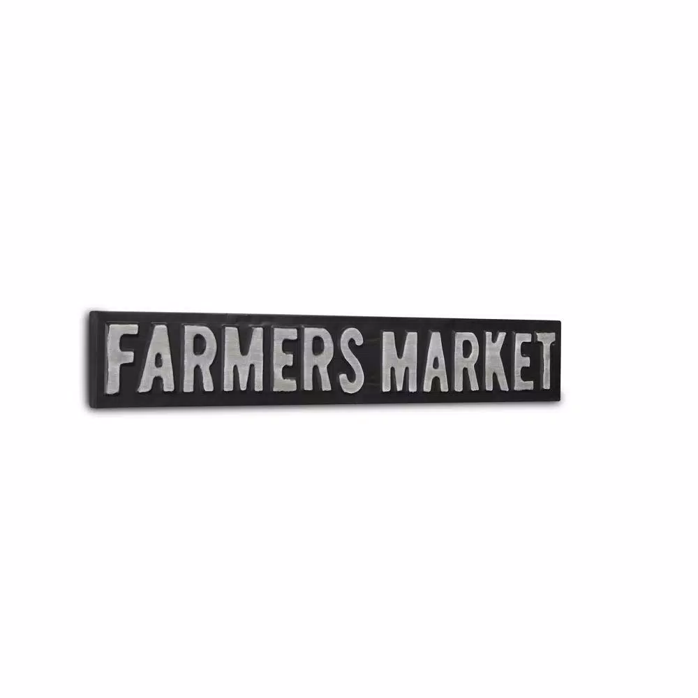 Cheungs Farmers Market Metal Wall Decor - Rustic Farmhouse Style Handcrafted Steel Sign