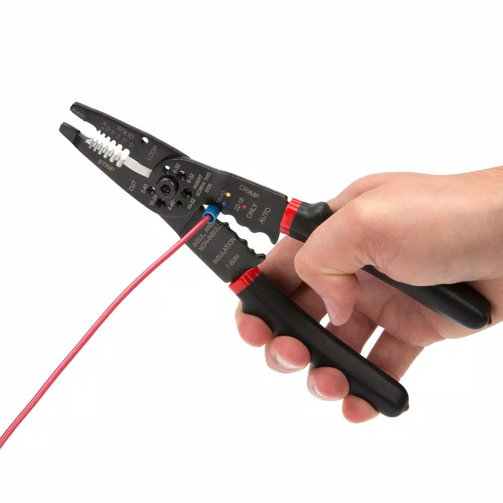 Steelman 41874 8 in. Universal Wire Stripper, Cutter, and Crimper