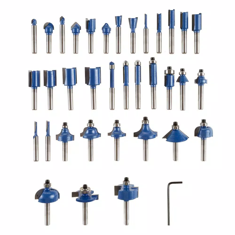 Stalwart 35-Piece Carbide Tipped Router Bit Set with Aluminum Carrying Case