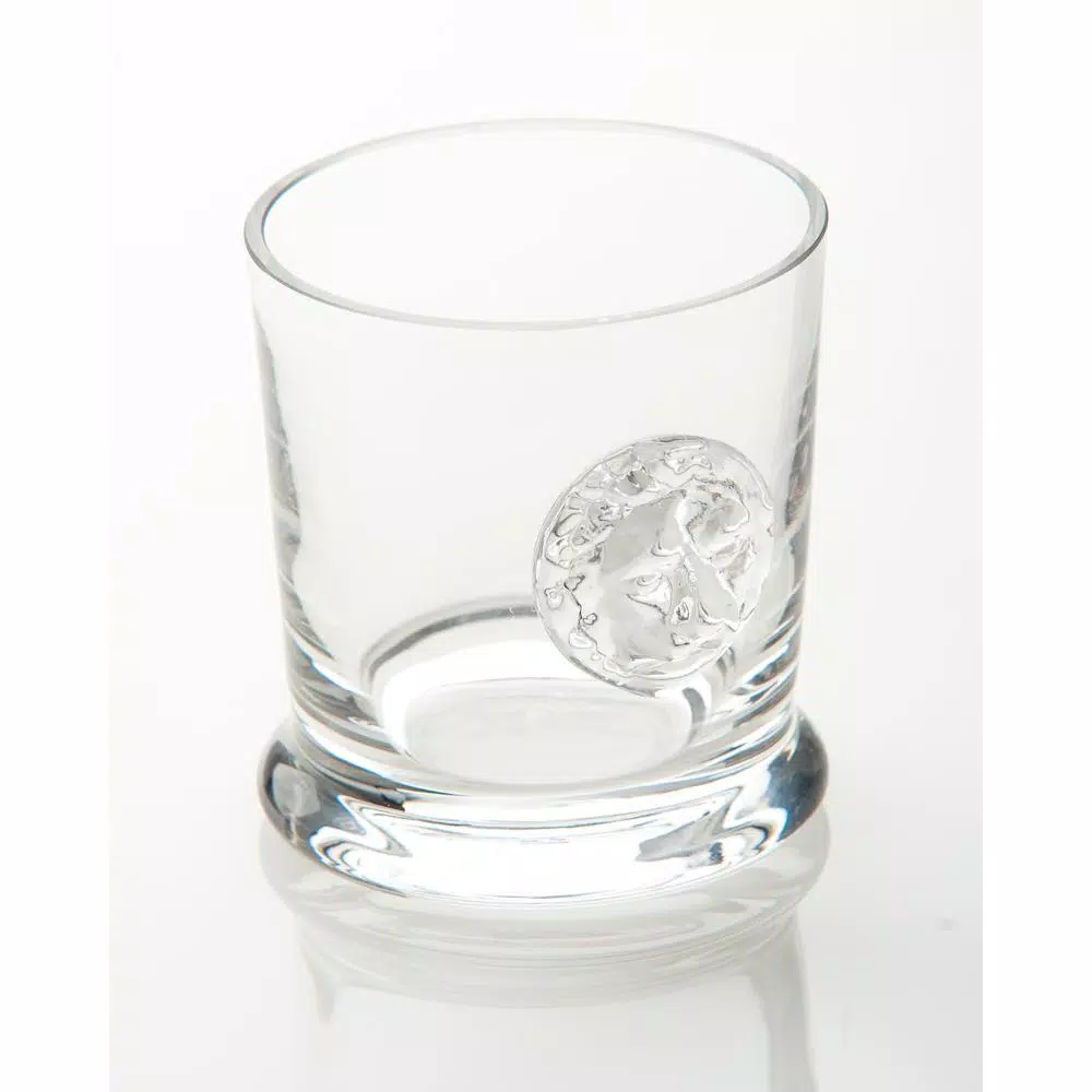 Abigails Lionshead 10 oz. Double Old Fashioned Glass Set of 4 with Lion Head Medallion