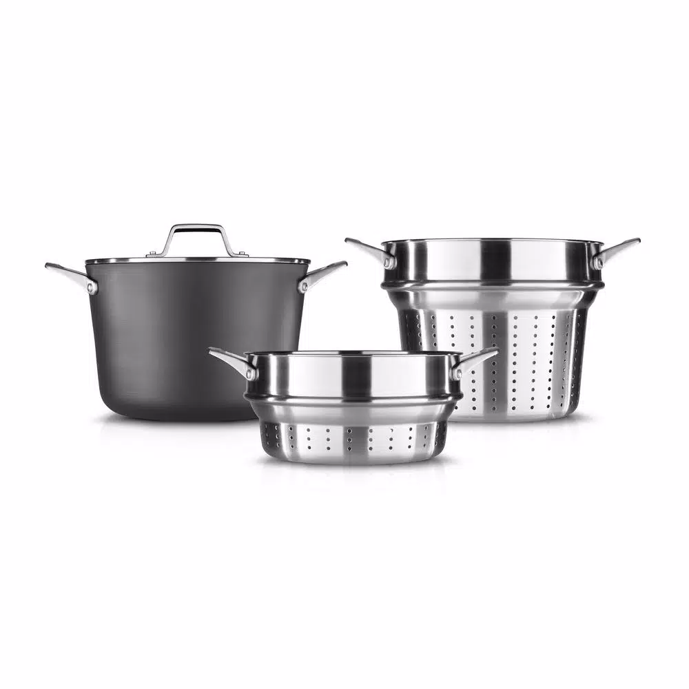 Calphalon Premier 12 qt. Hard-Anodized Nonstick Multi-Pot Set with Pasta and Steamer Inserts