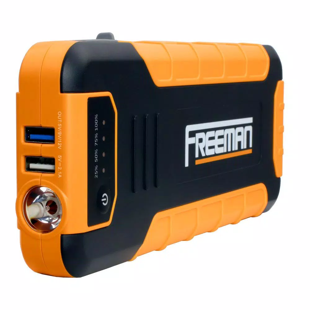 Freeman 800 Amp Compact Lithium-Ion Portable Jump Starter and Power Bank with Case
