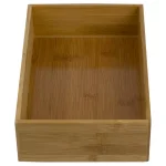 Unbranded Natural Bamboo Drawer Organizer - Rustic Wooden Storage Box for Office, Kitchen, and Bathroom thumbnail 1