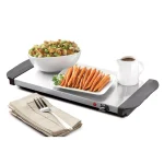 HomeCraft 1.5 Qt. Stainless Steel 3-Tray Buffet Server with Warming Tray Base thumbnail 3