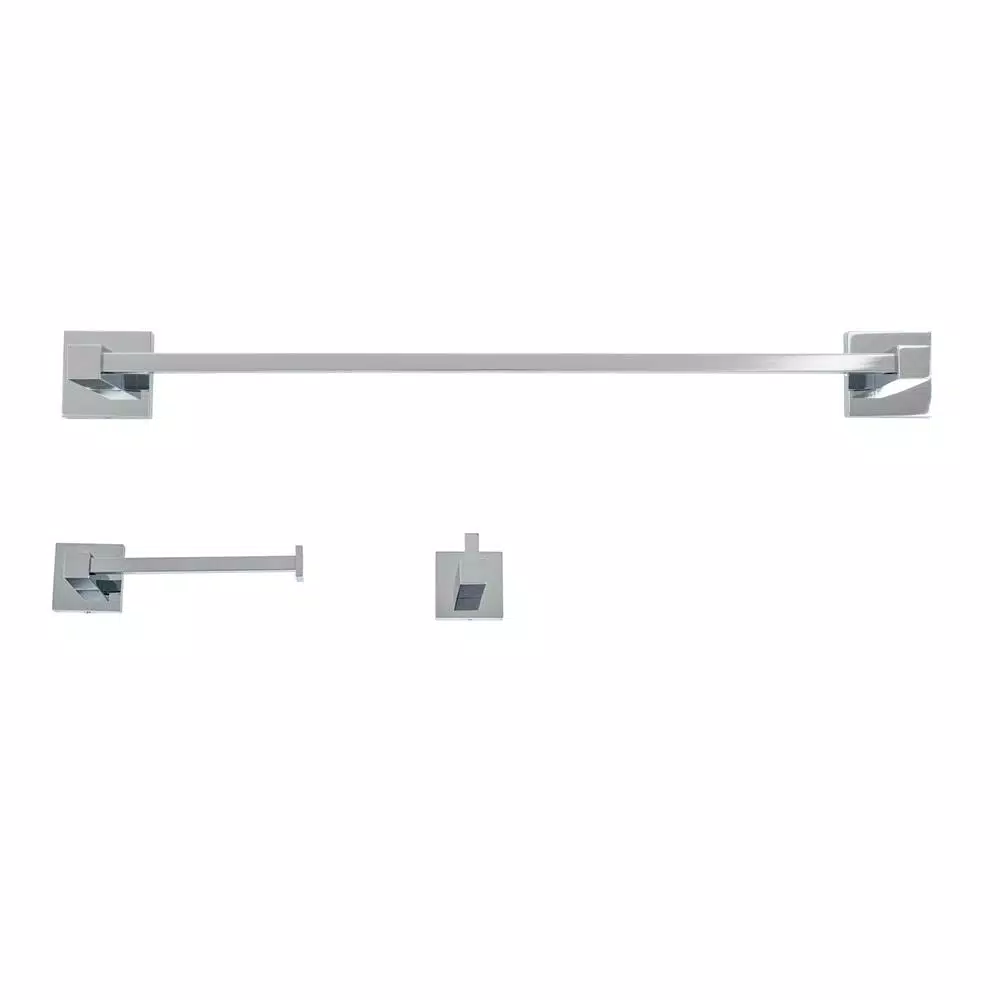 Italia Capri 3-Piece Polished Chrome Bathroom Hardware Set