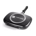 Hercules 13 in. Cast Aluminum Nonstick Double-Sided Skillet with Magnetic Lock - Black thumbnail 3