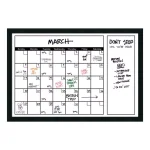 Amanti Art 38 in. W x 26 in. H Framed Glass Dry Erase Calendar Board, Mezzanotte Satin Black Wood thumbnail 1