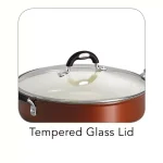 Tramontina Gourmet Deluxe 11 in. Aluminum Ceramic Nonstick Skillet with Glass Lid, Copper thumbnail 3