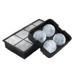 Chef Buddy Silicone Slow Melting Ice Cube Tray 2-Pack - Square and Round Ice Ball Molds thumbnail 1