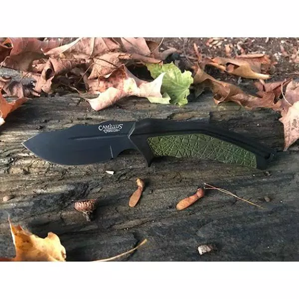 Camillus HT-5 3.25 in. Carbonitride Titanium Drop Point Fixed Blade Knife with Sheath