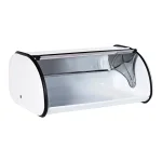 Honey-Can-Do Retro White Rolltop Bread Box - Steel Kitchen Storage Container thumbnail 3