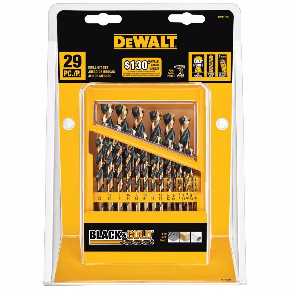 DEWALT 29-Piece Black Oxide Twist Drill Bit Set