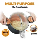 Gotham Steel 5 Qt. Non-Stick Ti-Ceramic Pasta Pot with Built-In Strainer and Twist N' Lock Handles thumbnail 3