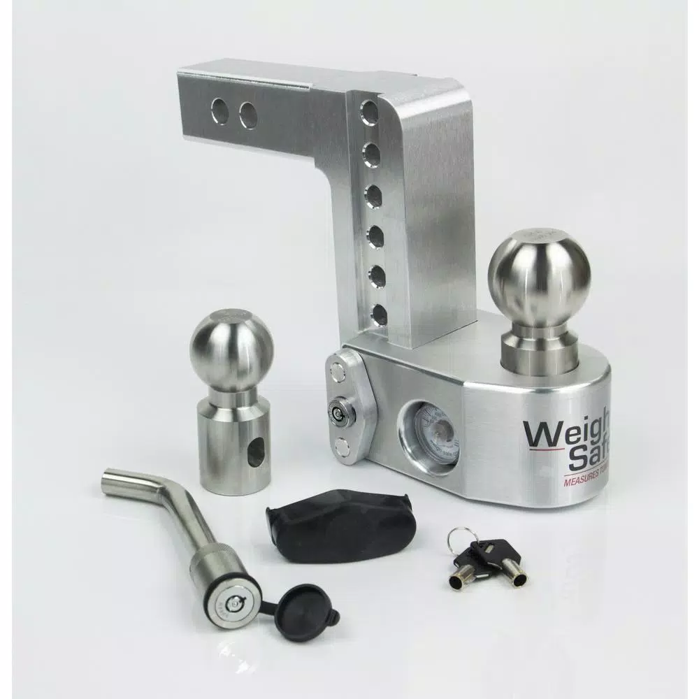 Weigh Safe Weigh-Safe 6 in. Drop Adjustable Class V Ball Mount with Built-In Hydraulic Scale