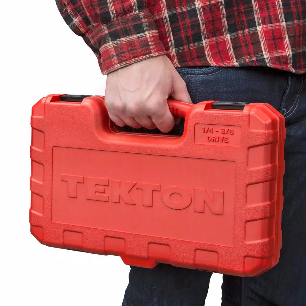 TEKTON 45-Piece 1/4 in. and 3/8 in. Drive 6-Point Socket and Ratchet Set (5 mm to 19 mm, 3/16 in. to 3/4 in.)