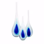 IMAX Toledo White Glass Amphora Vases, Set of 3 thumbnail 1