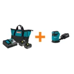 Makita 18V LXT 4.0 Ah Battery and Rapid Optimum Charger Starter Pack with Bonus 5 in. Random Orbit Sander thumbnail 1