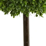 Nearly Natural 2.5 ft. UV Resistant Artificial Boxwood Ball Topiary Tree with Black Pot thumbnail 3