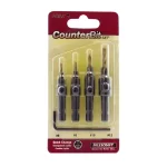 Milescraft Adjustable Titanium Coated Countersink Drill Bit Set, 4-Piece, Hex Shank thumbnail 1