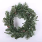 Winsome House 24 in. Artificial Pine and Cedar Wreath with Red Berries and Pinecones thumbnail 7