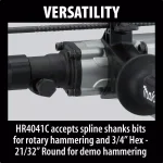 Makita 1-9/16 in. 12 Amp Corded Spline Rotary Hammer Drill with Hard Case thumbnail 9