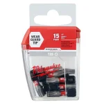 Milwaukee SHOCKWAVE T25 Torx 1 in. Impact Rated Steel Driver Bits, 15-Pack thumbnail 2