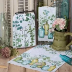 Kay Dee Lisa Audit Greenery Watercolor Cotton Kitchen Textile Set, 4-Piece thumbnail 4