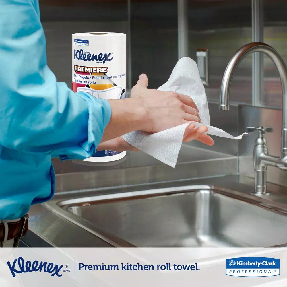 Kleenex 1-Ply Paper Towels, 70 Sheets Per Roll, White, Recycled Materials