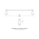 Delta Foundations 18 in. Single Towel Bar in Polished Chrome thumbnail 4