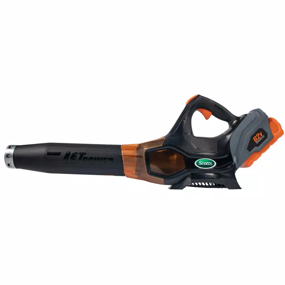 Scotts 62V Cordless Handheld Leaf Blower, 500 CFM, 140 MPH with 2.5 Ah Battery and Charger