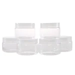 Stalwart 4 oz. Clear Plastic Jars with Foam Liner, Round Storage Containers (6-Pack) thumbnail 1