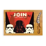 TOSCANA Empire Icon 15.4 in. Rubberwood and Bamboo Glass Top Serving Tray and Cheese Knife Set thumbnail 1