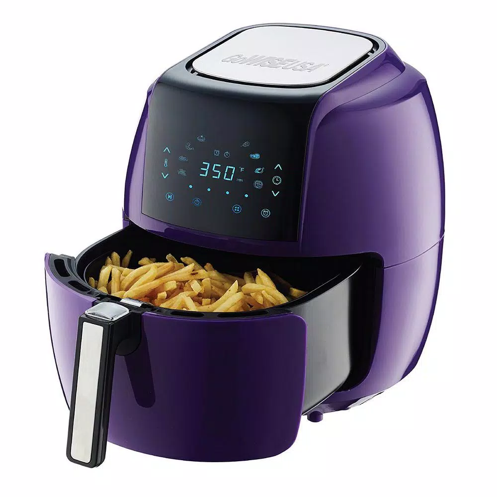 GoWISE USA 5.8 Qt. Plum Electric Air Fryer with 8-in-1 Functionality and Recipe Book