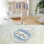 Godinger White Bone China Dreidel Platter for Hanukkah Serving thumbnail 3