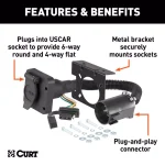 CURT Dual-Output 6-Way Round and 4-Way Flat Trailer Wiring Adapter for USCAR Connectors thumbnail 6