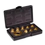 POWERTEC 10-Piece Solid Brass Router Template Guide Bushing Kit with Adaptor thumbnail 1