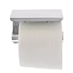 Alpine Industries Single Post Toilet Paper Holder with Storage Shelf, Chrome Finish thumbnail 4