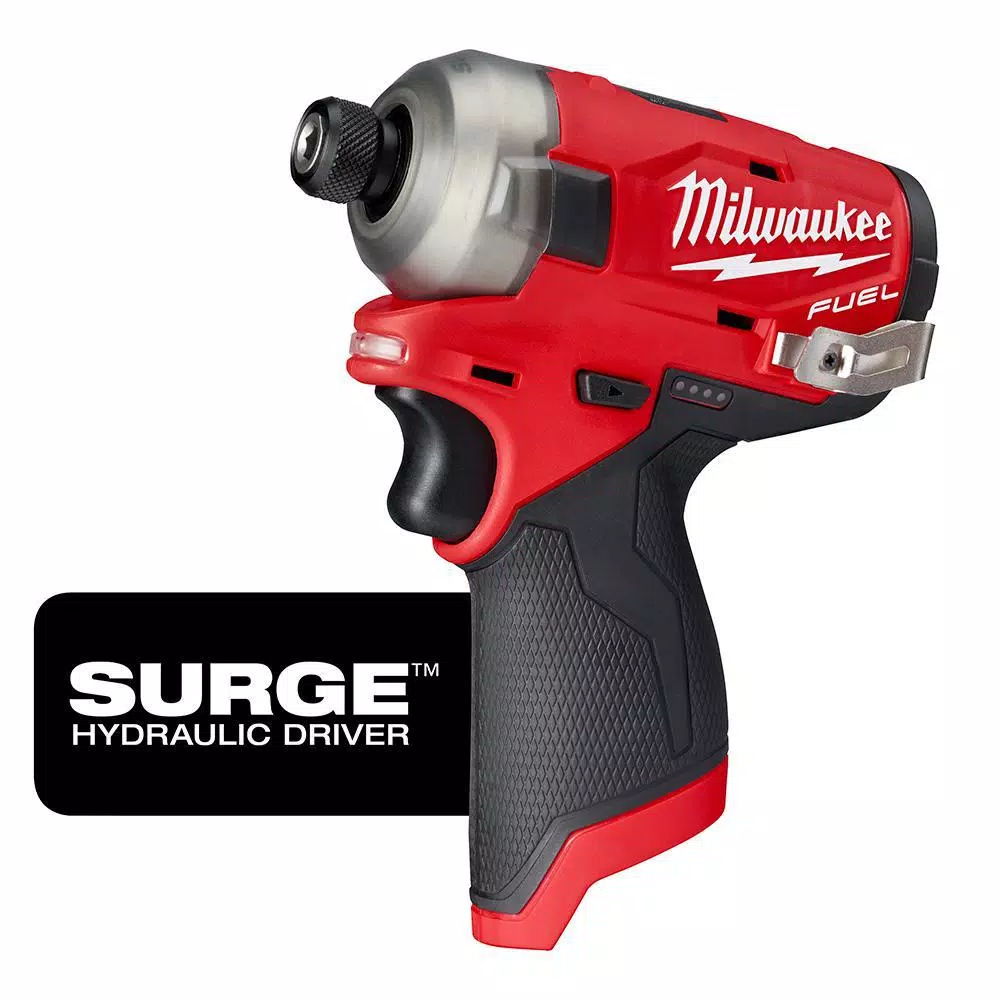 Milwaukee M12 FUEL 12V Brushless Stubby 3/8 in. Impact Wrench & 1/4 in. Hex Hydraulic Impact Driver Combo Kit