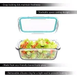 Classic Cuisine 10-Piece Borosilicate Glass Food Storage Container Set with Leak-Resistant Snap Lids thumbnail 4