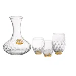 Abigails Elisa Stemless Water Glass Set, Clear with Gold Infused Base, Set of 4 thumbnail 3