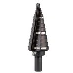 Milwaukee #8 Step Drill Bit, 1/2 in. - 1 in. x 1/16 in. Increment, Black Oxide Coating thumbnail 1