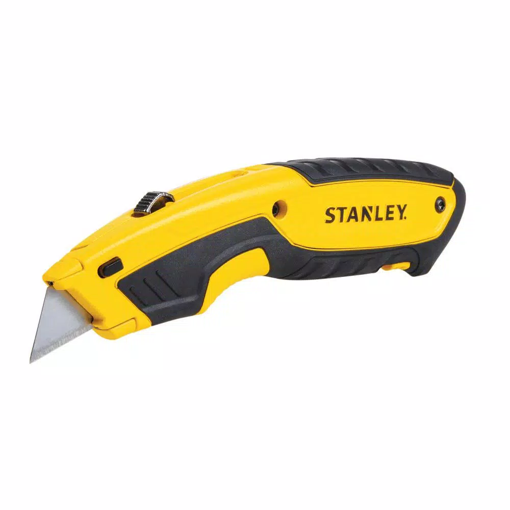 Stanley Retractable Utility Knife with 10 Bonus Steel Blades and Integrated Storage