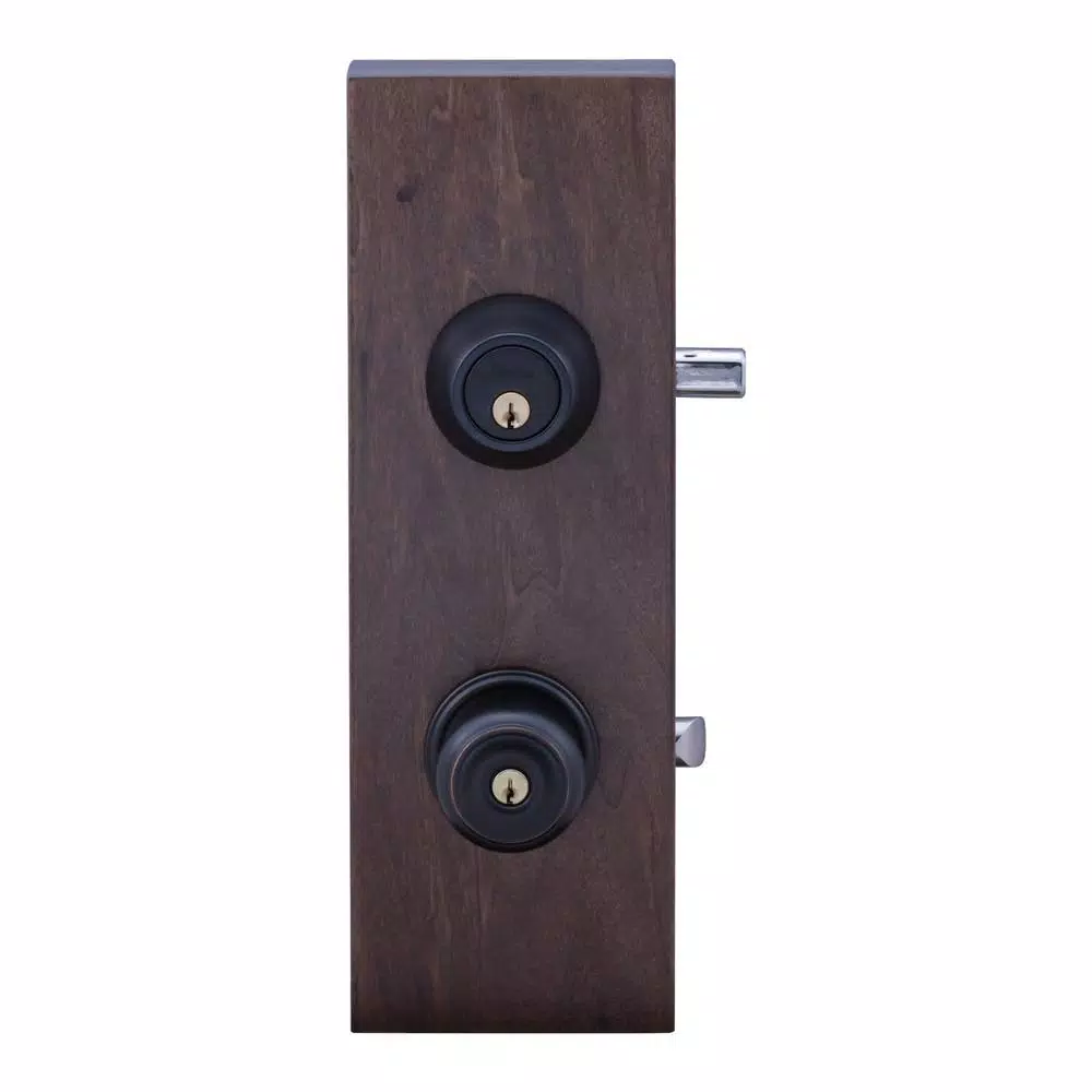 Copper Creek Colonial Tuscan Bronze Entry Door Knob with Single Cylinder Deadbolt Lockset